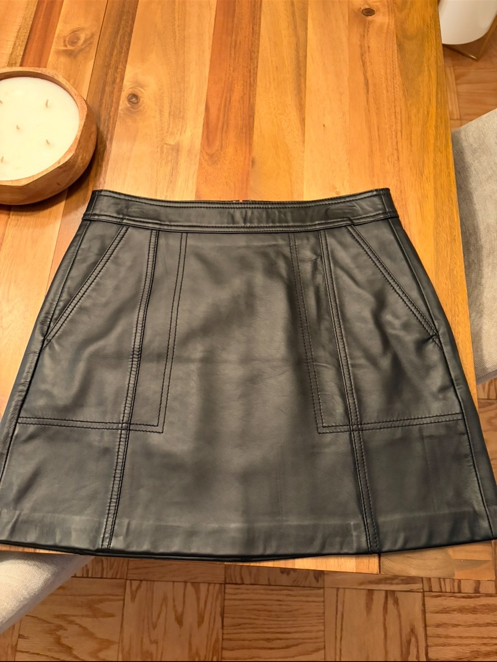 Reiss Edie Leather Mini Skirt - Picture 5 of 6